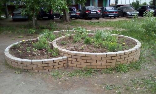 Клумбы из кирпича - красивое решение. Клумбы из кирпича своими руками: прямые и угловые варианты оформления клумб (105 фото и видео)