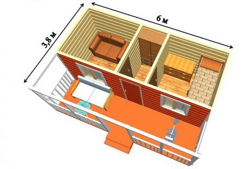 Проект дачи с верандой. Проекты дачных домиков: ищем экономичный и долговечный вариант