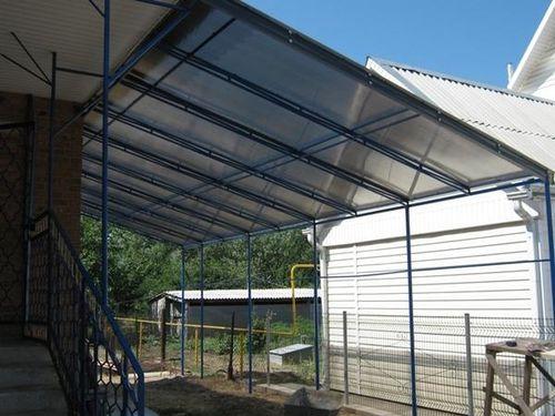 Односкатный навес из поликарбоната. Как построить односкатный навес из поликарбоната