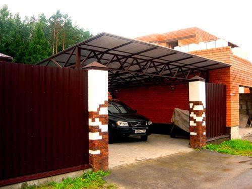 Односкатный навес из поликарбоната. Как построить односкатный навес из поликарбоната