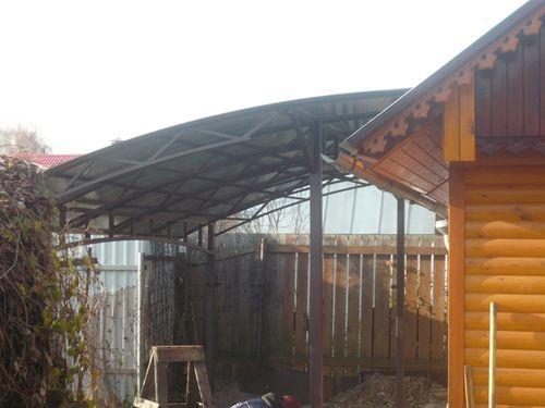 Односкатный навес из поликарбоната. Как построить односкатный навес из поликарбоната