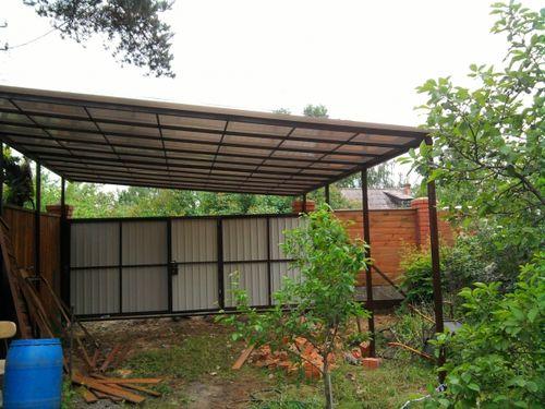 Односкатный навес из поликарбоната. Как построить односкатный навес из поликарбоната