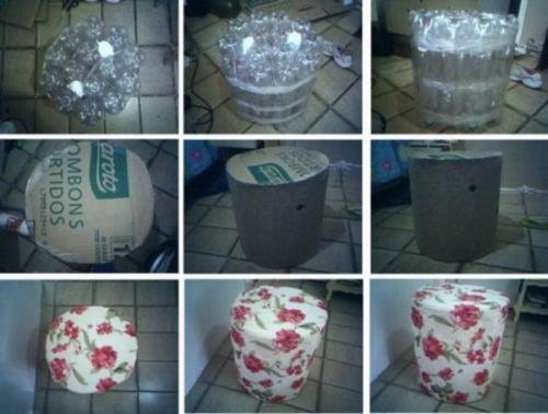 Поделки из пластиковых бутылок своими руками для начинающих. Пуфик из пластиковых бутылок своими руками