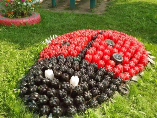 Клумбы из 5 литровых пластиковых бутылок. Что хорошего в пластиковых бутылках