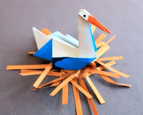Поделка аист в гнезде. Поделка Аист из бумаги своими руками для детей