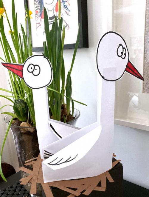 Поделка аист в гнезде. Поделка Аист из бумаги своими руками для детей