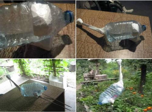 Как сделать аиста своими руками. Садовый аист из пластиковой бутыли и монтажной пены