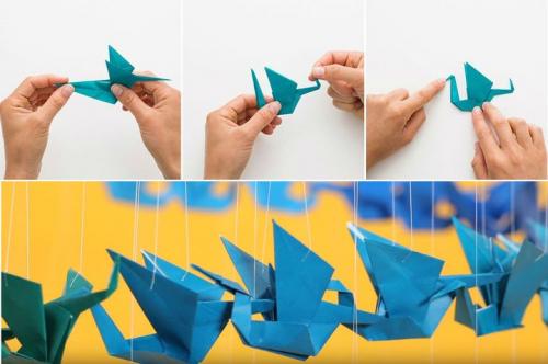 Как сделать аиста своими руками из бумаги. Мобиль для детской