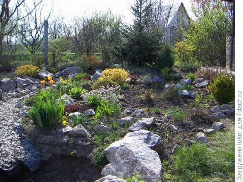 Как закончить сухой ручей. Блюдце воды, как завершение сухого ручья