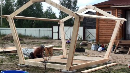Садовая беседка своими руками из дерева пошагово и в одиночку. Процесс изготовления беседки