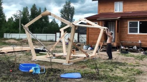 Садовая беседка своими руками из дерева пошагово и в одиночку. Процесс изготовления беседки