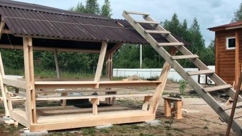 Садовая беседка своими руками из дерева пошагово и в одиночку. Процесс изготовления беседки