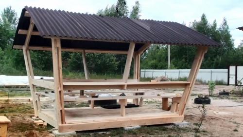 Садовая беседка своими руками из дерева пошагово и в одиночку. Процесс изготовления беседки
