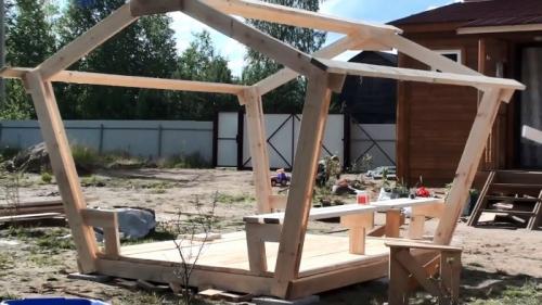 Садовая беседка своими руками из дерева пошагово и в одиночку. Процесс изготовления беседки