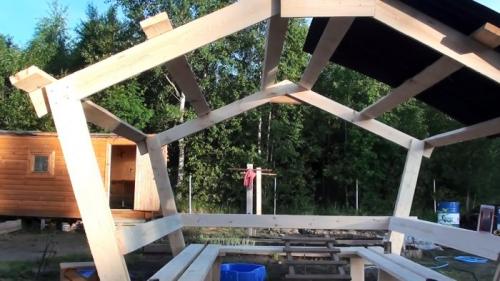 Садовая беседка своими руками из дерева пошагово и в одиночку. Процесс изготовления беседки