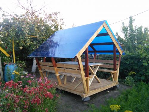 Простая беседка своими руками за один день. Беседка за один день своими руками