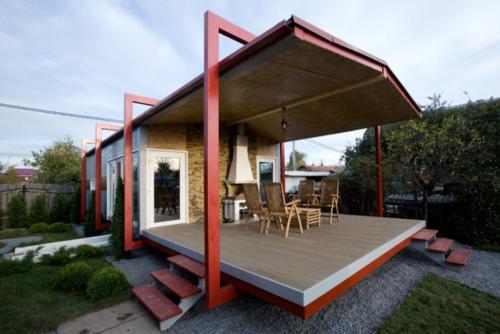 Терраса с двускатной крышей. Как построить двухскатную крышу с террасой: типы конструкций и пошаговая инструкция 05