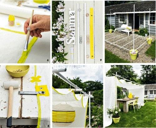 Самый простой навес для дачи. Навес-беседка для отдыха 02