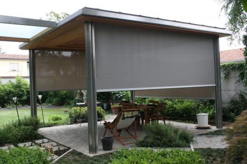 Брезентовые шторы для беседки. Рулонные варианты
