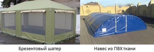 Брезентовая ткань для беседки. Разновидности тканей для навеса