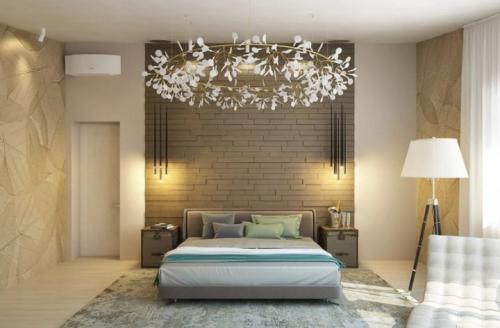 Нестандартные двуспальные кровати в интерьере спальни. Габариты и форма кровати 11