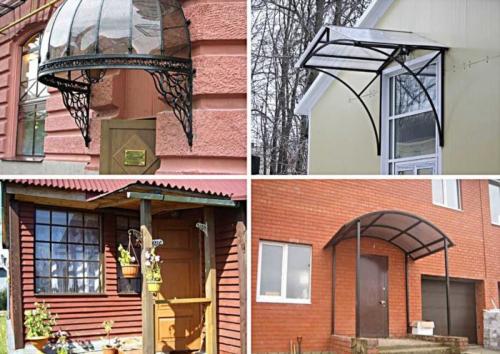Как правильно установить козырьки и навесы над входом. Козырек над крыльцом: виды, материалы и способы фиксации защитной конструкции