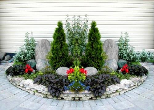 Чем можно обложить клумбу. Бордюр из натурального камня