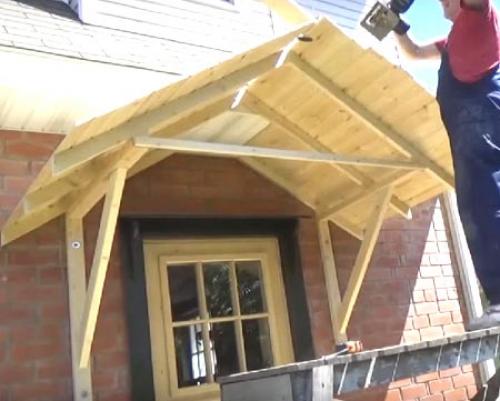 Как сделать козырёк над крыльцом. №3. Какие бывают деревянные козырьки по конструкции и дизайну? 05 Как сделать козырёк над крыльцом. №3. Какие бывают деревянные козырьки по конструкции и дизайну? 05