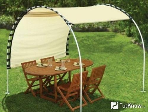 Навес из подручных материалов на загородном участке. Типы навесов 14