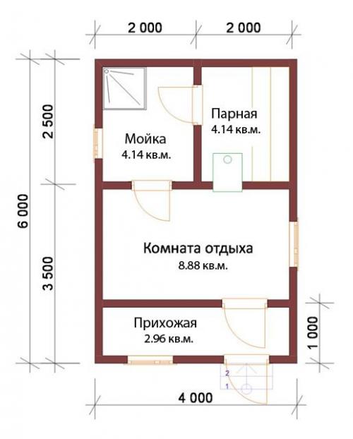 Проект бани 6 на 4 с террасой. Проекты бани 6х4: фото, особенности составления и преимущества