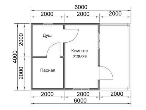 Проект бани 6 на 4 с террасой. Проекты бани 6х4: фото, особенности составления и преимущества