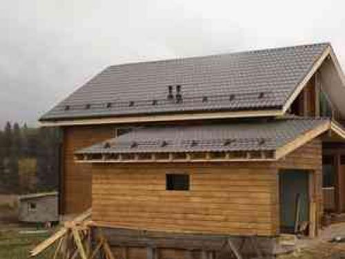 Двускатная крыша с пристройкой. Односкатная крыша