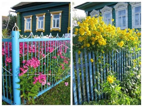 Палисадник перед домом в деревне. Ностальгия по палисаднику