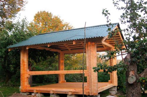 Двухскатная крыша для беседки. Беседка с двускатной крышей своими руками