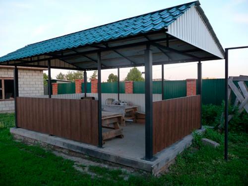 Двухскатная крыша для беседки. Беседка с двускатной крышей своими руками