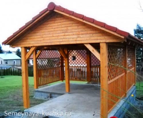 Стропильная система двускатной крыши беседки. Беседки для дачи С ДВУХСКАТНОЙ КРЫШЕЙ (15 способов сделать).