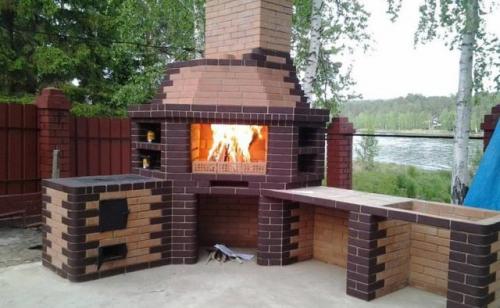 Мангальная зона чертеж. Угловые печи с барбекю и мангалом из кирпича: чертежи и фотографии