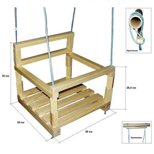 Как сделать качели своими руками для детей. Деревянные качели для детей своими руками