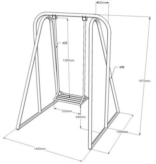 Детские качели своими руками размеры. Детские качели для дачи из металла