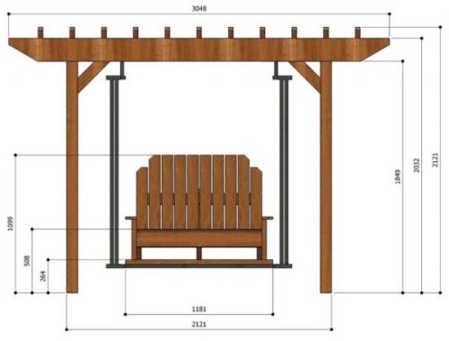 Дачные детские качели из металла своими руками. Садовые качели из металла и дерева — чертежи с размерами и 75 фото интересных вариантов