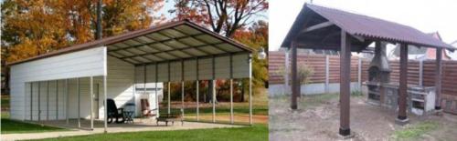 Навес к дачному домику из профлиста. Определяемся с видом и размером навеса