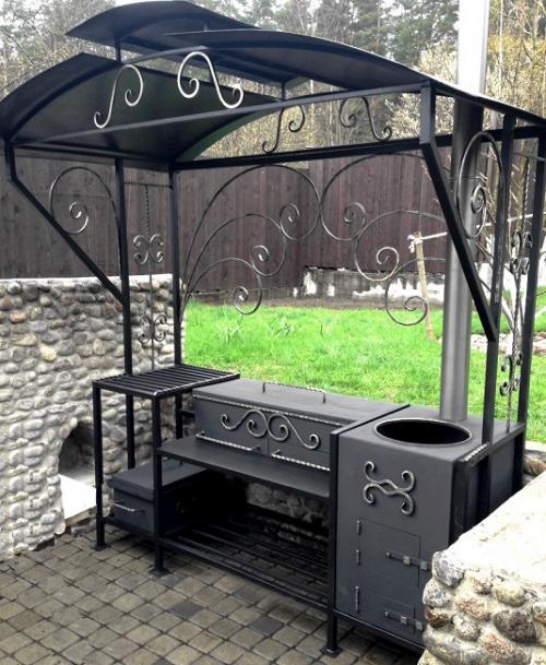 Кованые беседки для дачи с мангалом. Особенности беседки с мангалом