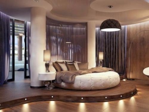 Кровать с мягким изголовьем в интерьере спальни. Модели 07 Кровать с мягким изголовьем в интерьере спальни. Модели 07