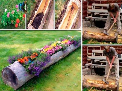 Декор для клумбы из дерева. Ограждение для клумб и грядок из дерева – красота с природным началом (более 70 фото)