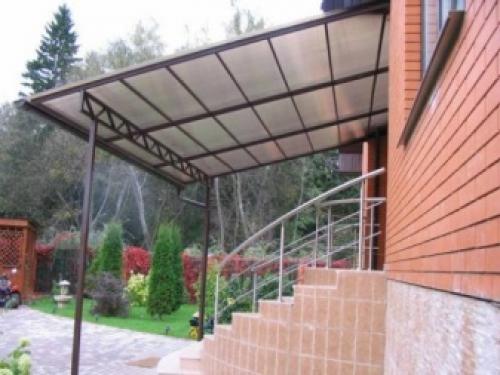 Как прикрепить навес к стене дома. Самый простой навес у дома. 30