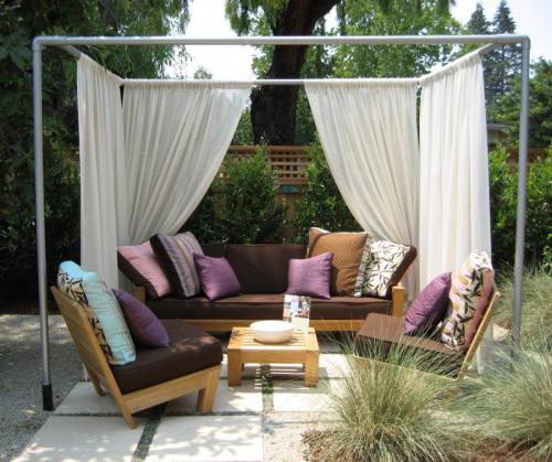 Беседка с занавесками. Шторы для беседки —, какие выбрать? 150 фото новинок эксклюзивного дизайна уличных штор