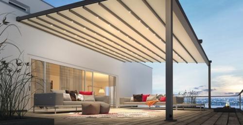 Раздвижной навес для террасы. Навесы на пульте