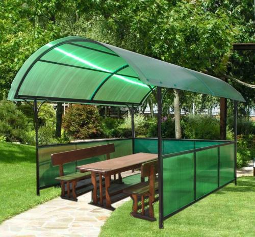 Беседка кованная с крышей. С мангалом 02