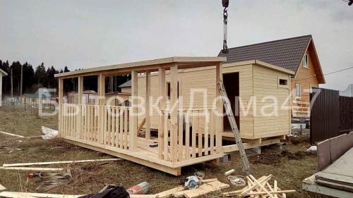 Дачный домик бытовка с верандой. Размеры садового домика