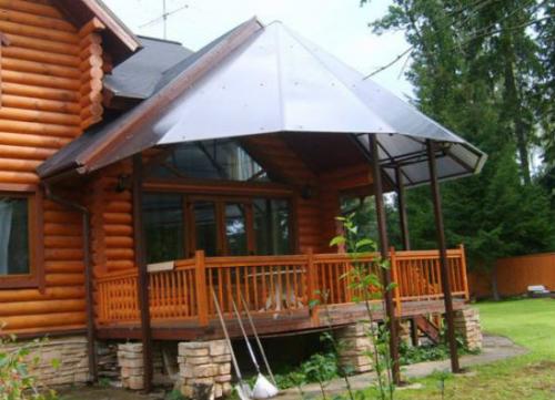 Открытый навес к дому. Стеновая опора 07 Открытый навес к дому. Стеновая опора 07